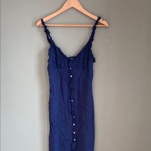 Aritzia blue button dres